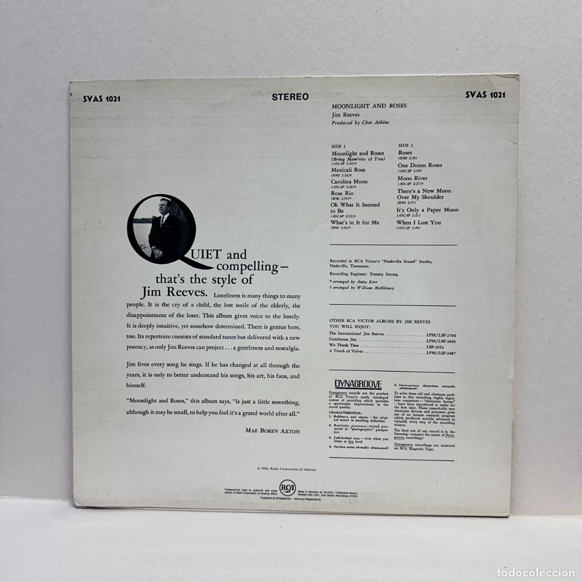 Discos de vinilo: Jim Reeves - Moonlight And Roses (LP) - Foto 3