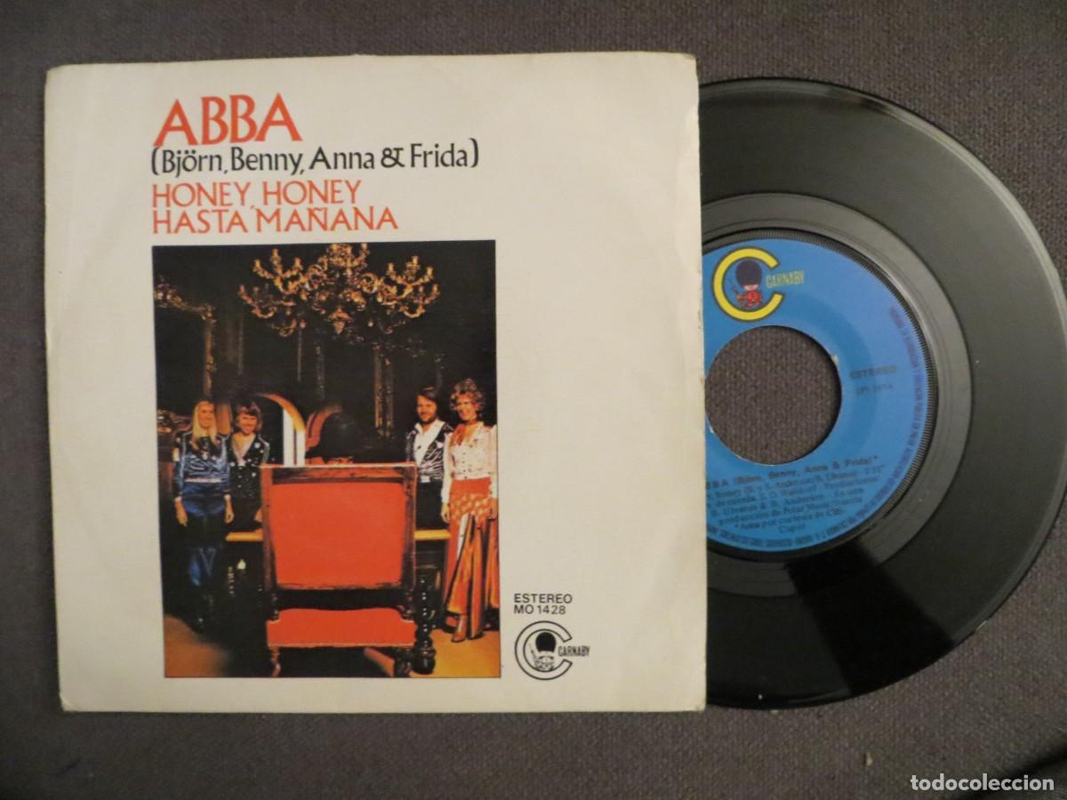 Discos de vinilo: ABBA, Bj&ouml;rn, Benny, Anna & Frida* - Honey, Honey / Hasta Ma&ntilde;ana (7&rdquo;, Single) 1974 SPAIN