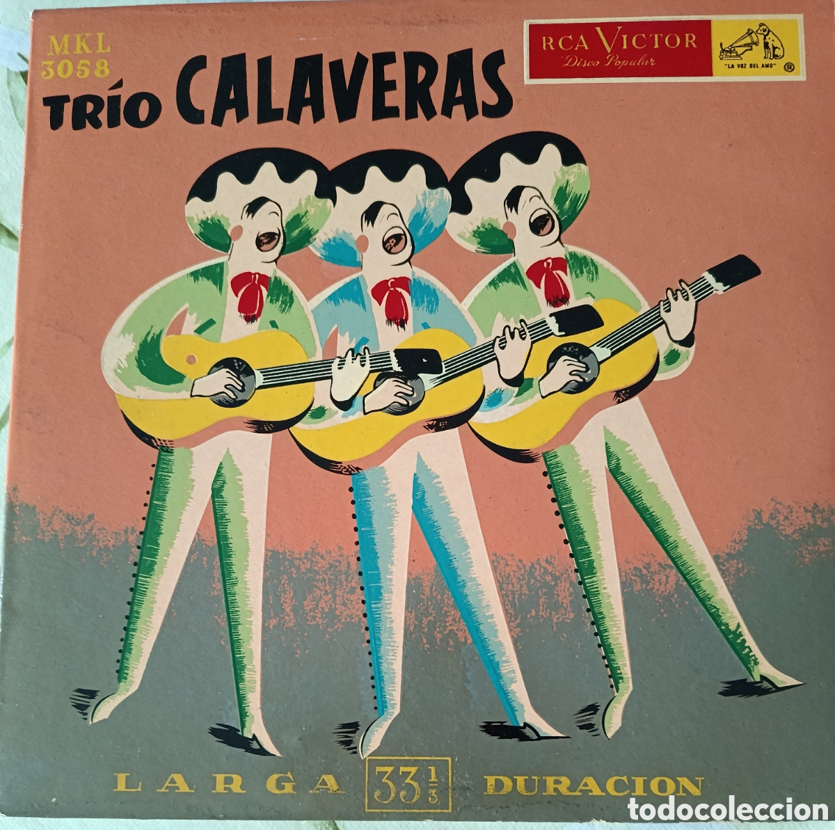 Discos de vinilo: Trio Calaveras 10&rdquo; sello RCA V&iacute;ctor editado en M&eacute;xico.