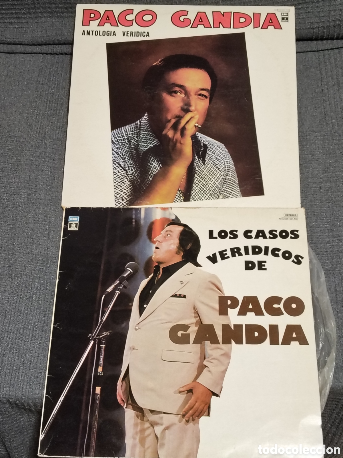 Discos de vinilo: Dos vinilos de Paco Gand&iacute;a chistes