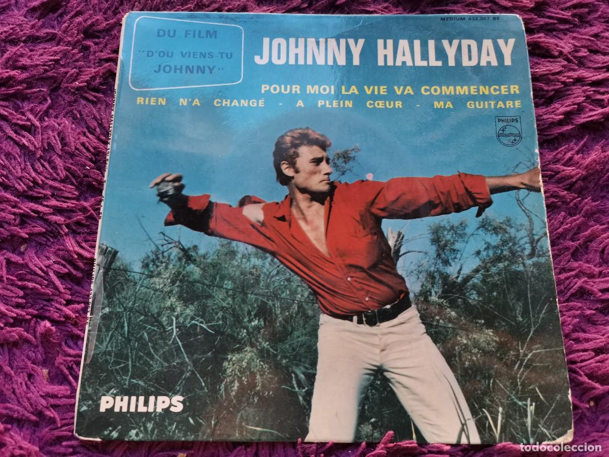 Discos de vinilo: Johnny Hallyday &ndash; Pour Moi La Vie Va Commencer Vinilo 7&rdquo; EP 1963 France 432.967 BE