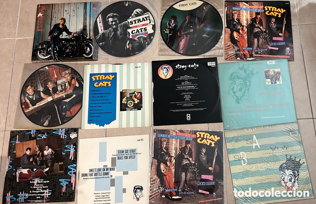 Discos de vinilo: Lote Stray Cats Maxis Directos - Foto 2