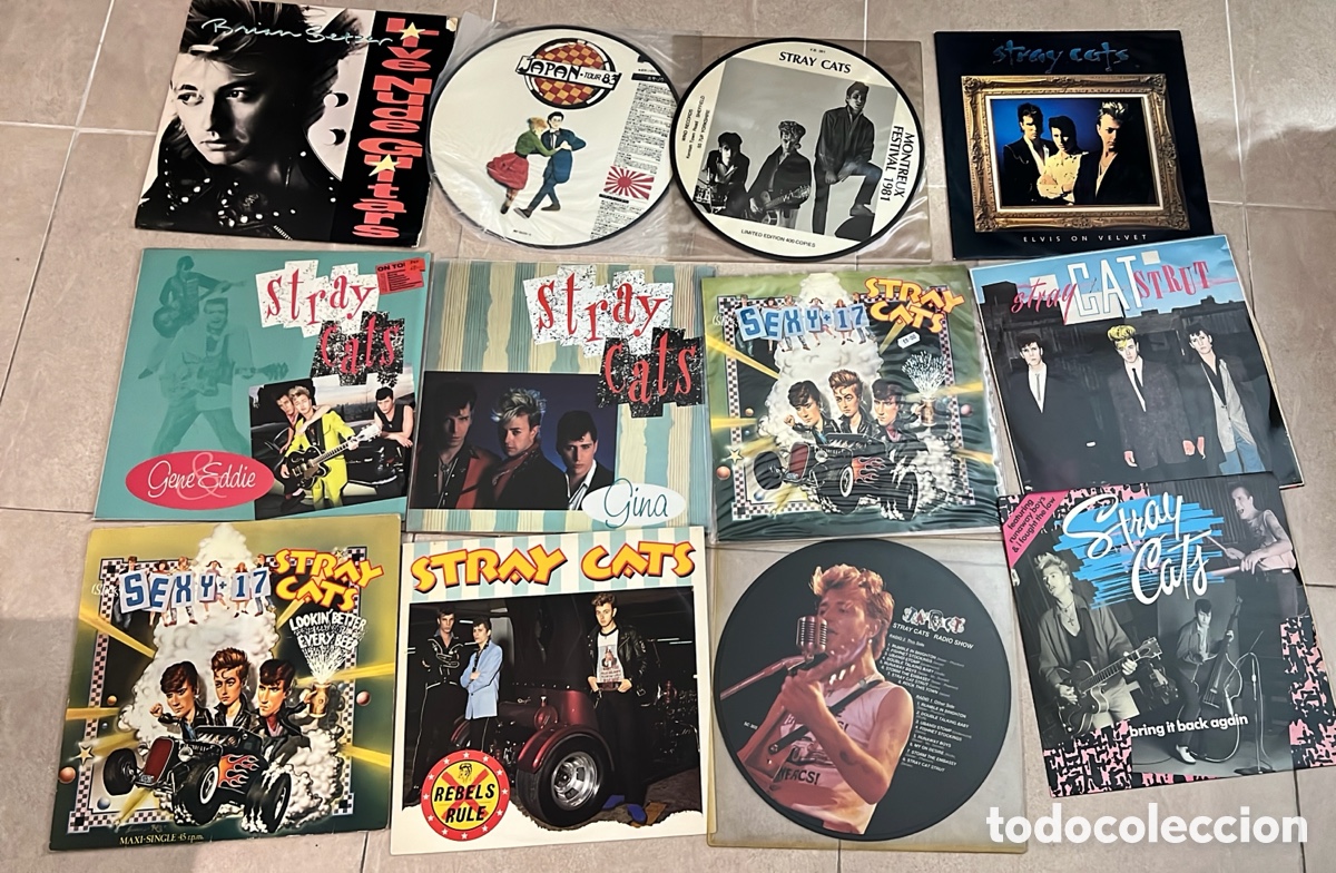 Discos de vinilo: Lote Stray Cats Maxis Directos