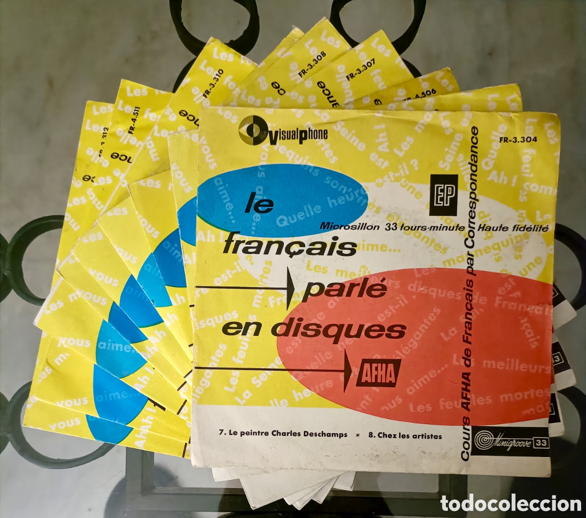 Discos de vinilo: Lote curso de frances AFHA de 1958