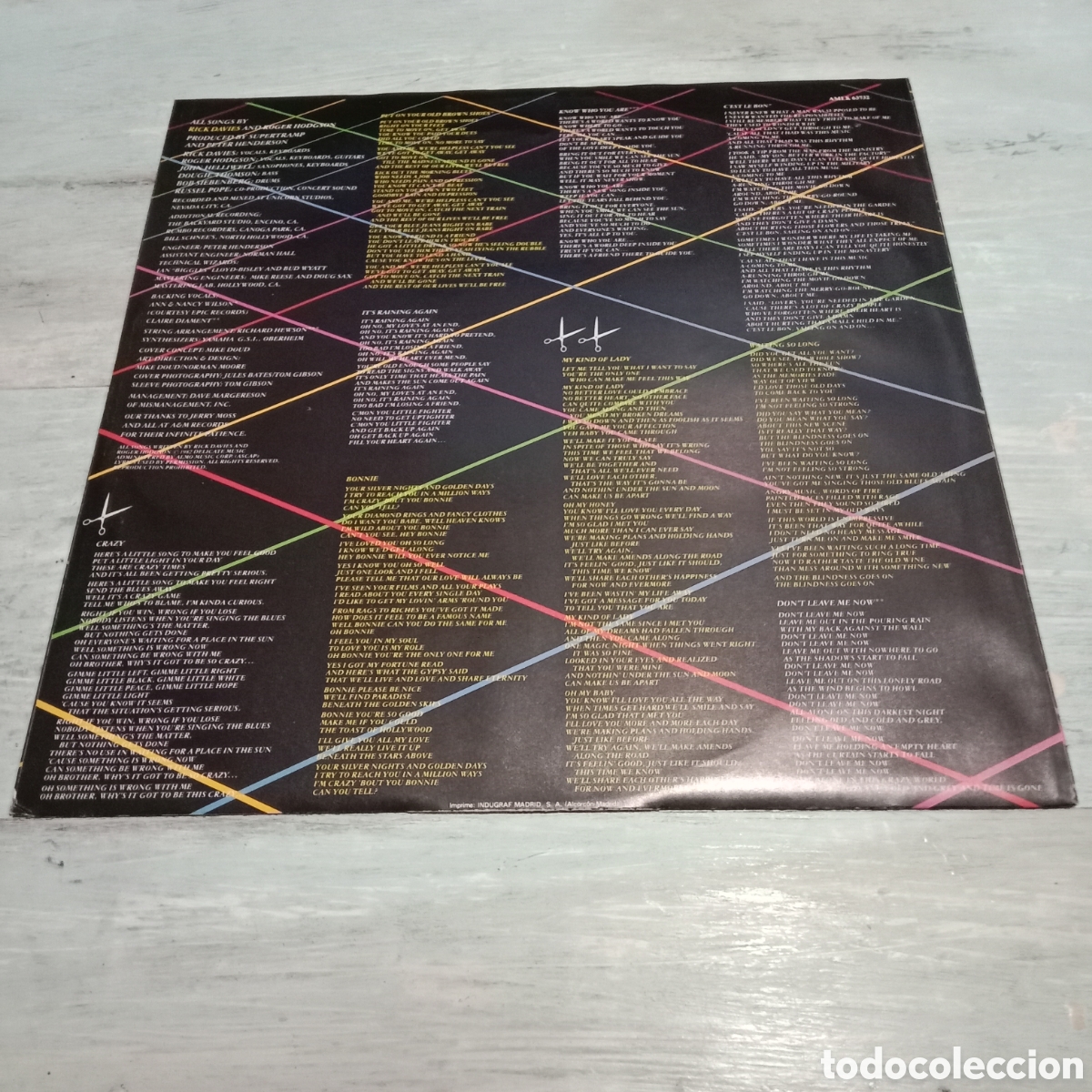 Discos de vinilo: SUPERTRAMP - &rdquo;...FAMOUS LAST WORDS...&rdquo; - LP - Foto 4