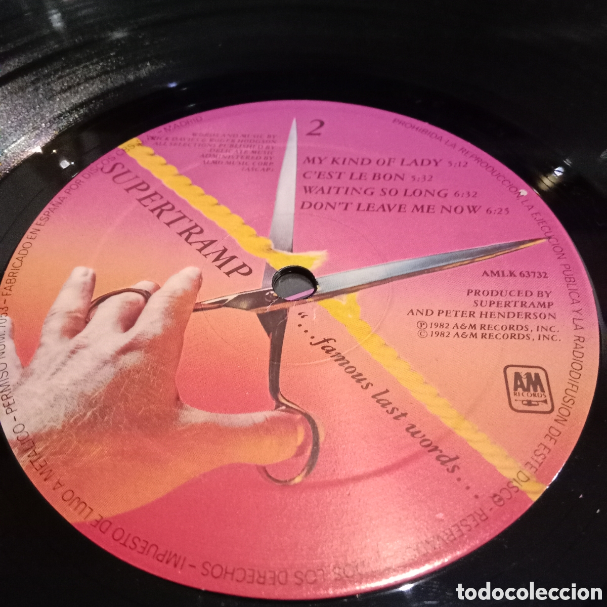 Discos de vinilo: SUPERTRAMP - &rdquo;...FAMOUS LAST WORDS...&rdquo; - LP - Foto 6