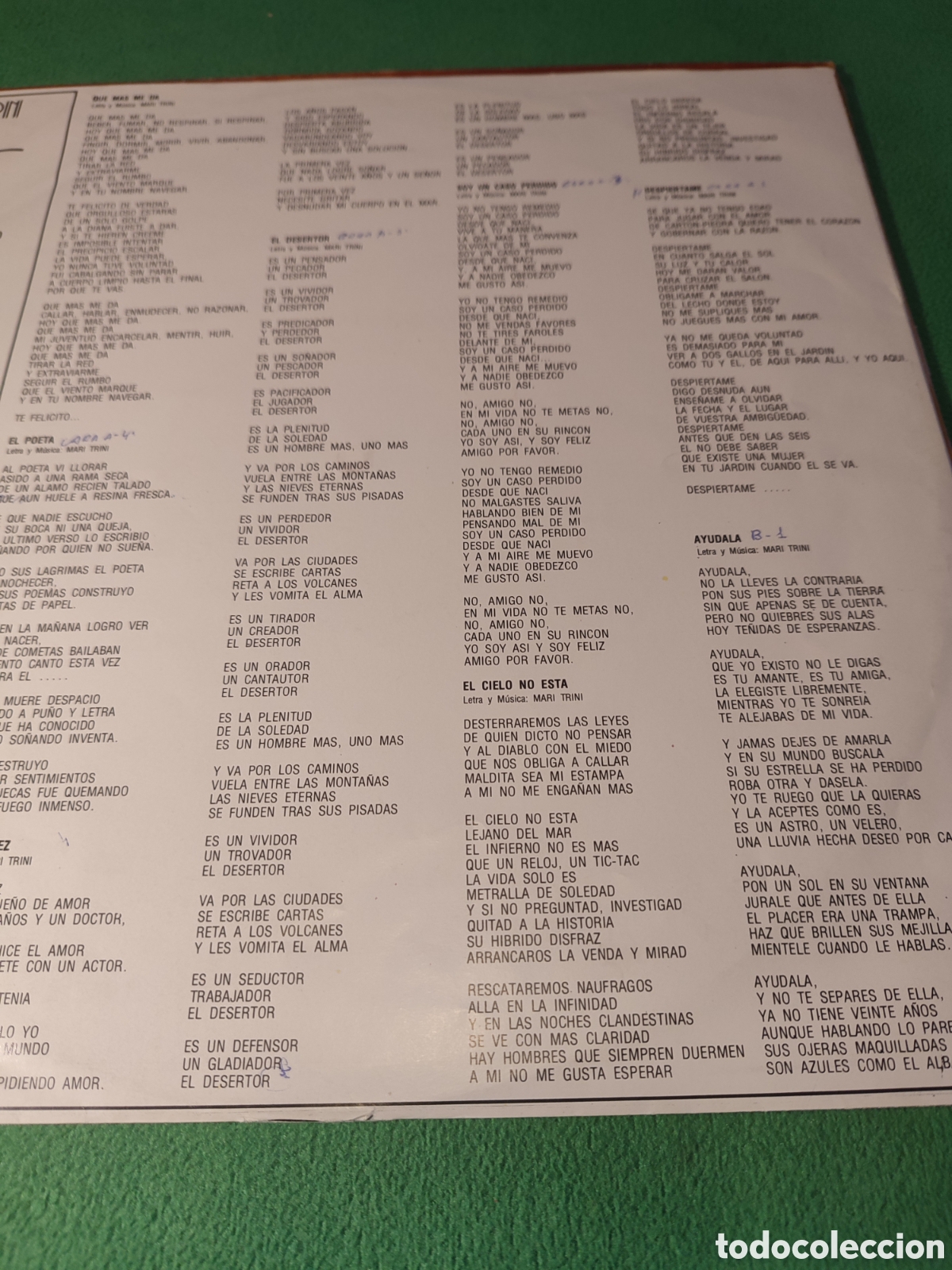 Discos de vinilo: Mari Trini - A m&iacute; aire edici&oacute;n 1979 - Foto 2