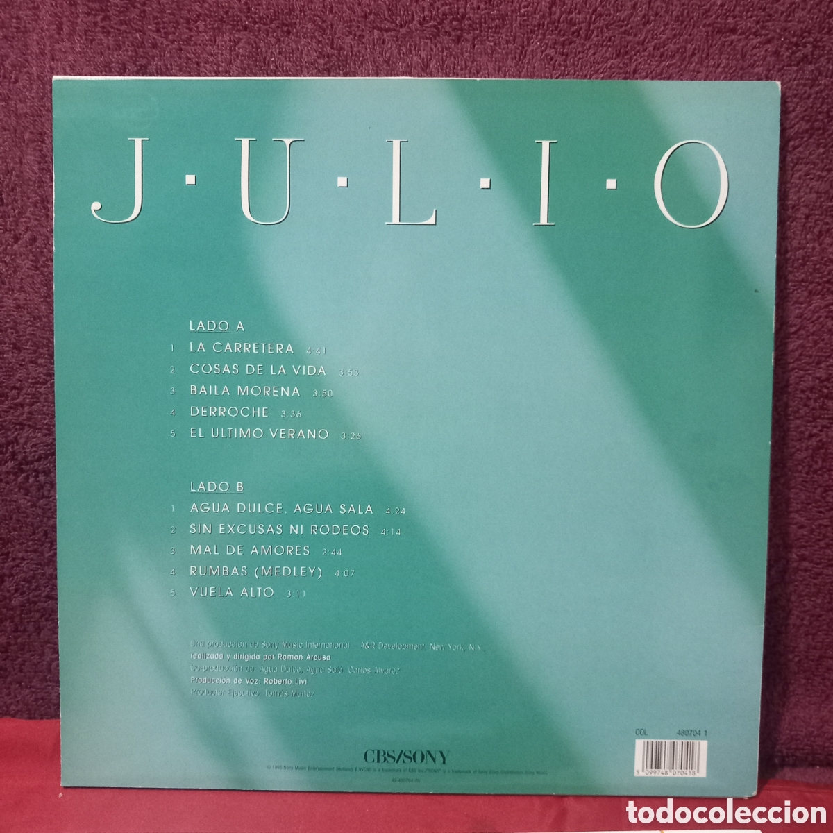 Discos de vinilo: LP JULIO IGLESIAS/LA CARRETERA/CONTIENE ENCARTE(1995 CBS-SONY)RARO COLECCIONISTA!! EXCELENTE ESTADO