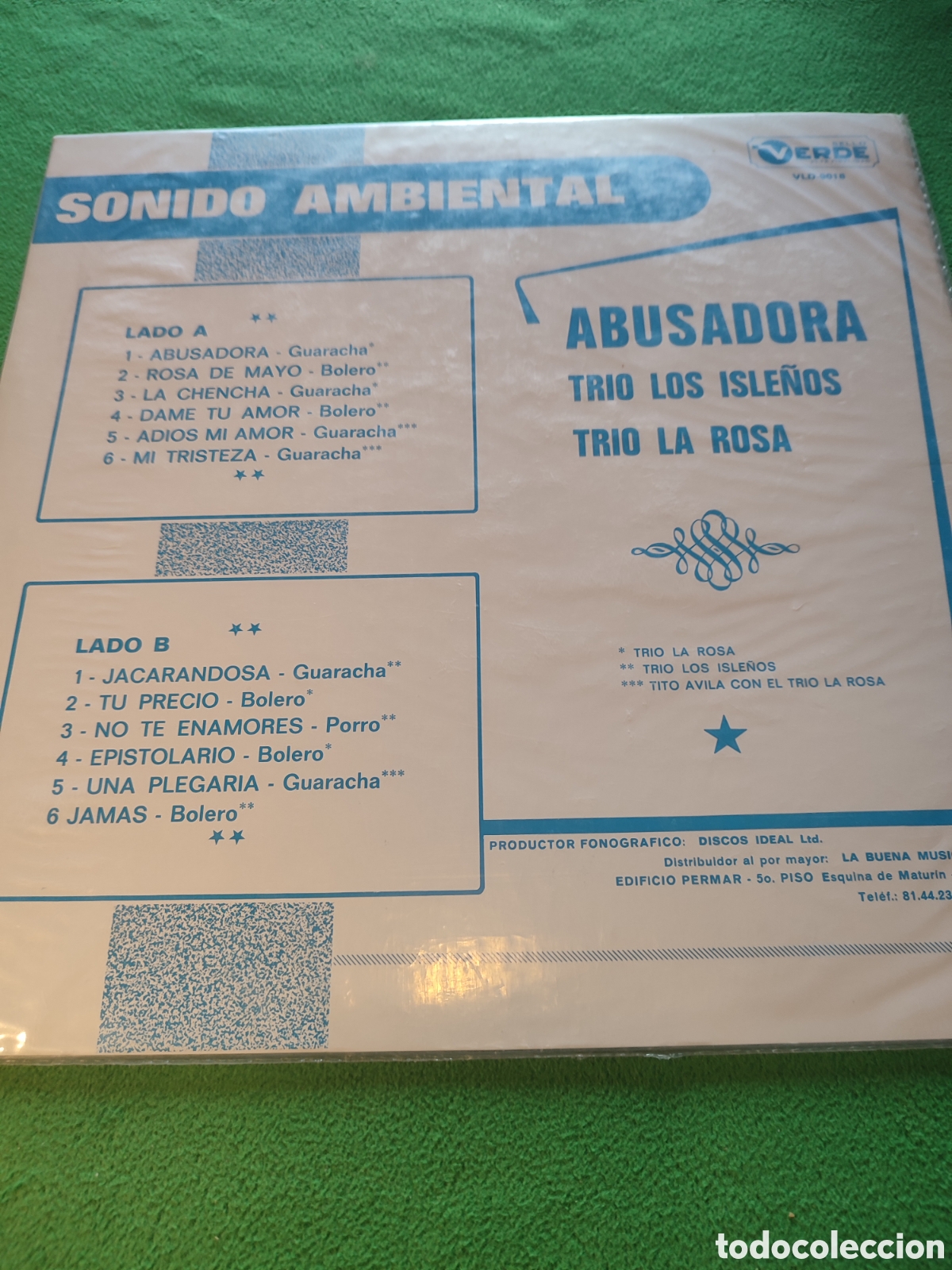 Discos de vinilo: Trio La Rosa- Trio los Isle&ntilde;os - Abusadora - Foto 2