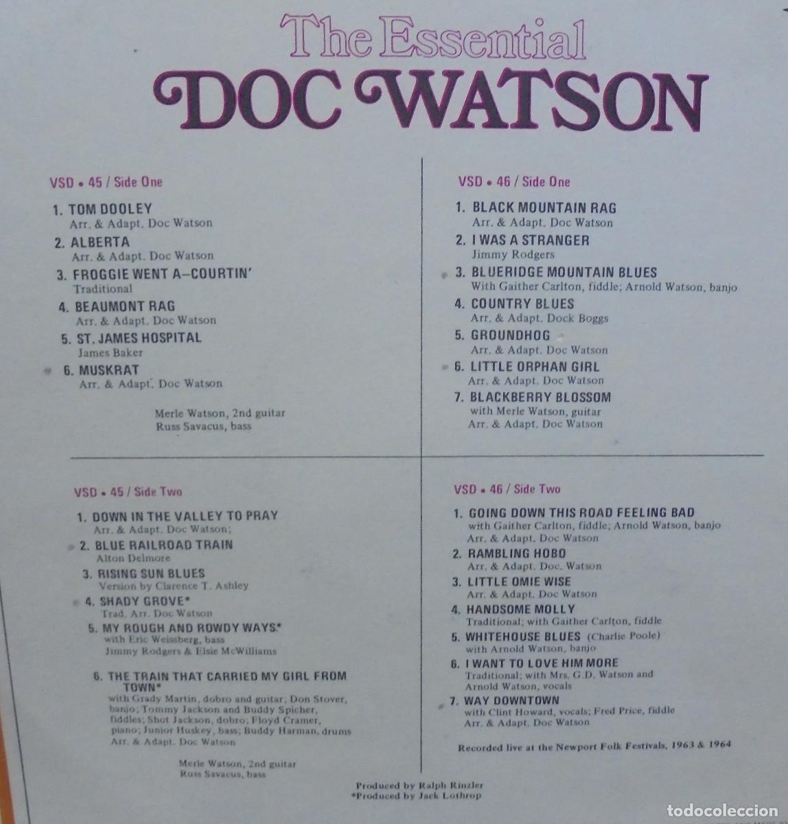 Discos de vinilo: The essential Doc Watson. Vanguard 1973 -- 2 LP s - Foto 4