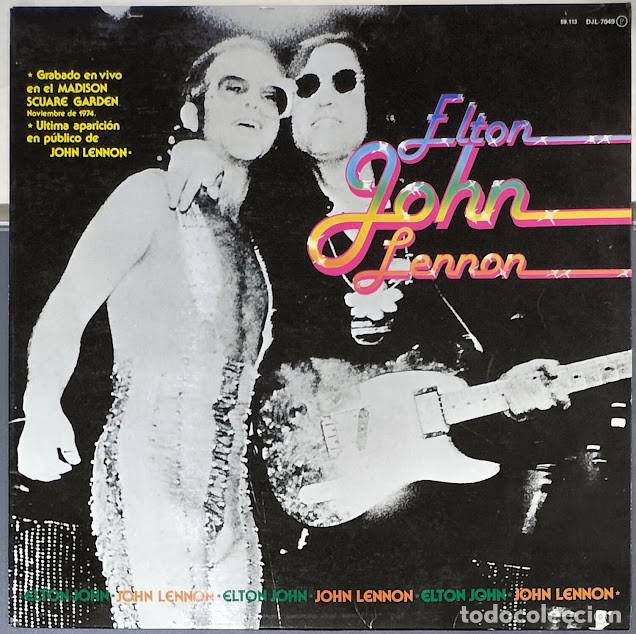 Discos de vinilo: Elton John, John Lennon - John & John - LP DJM Records ref. DJL-7049. Ed. espa&ntilde;ola 1981.