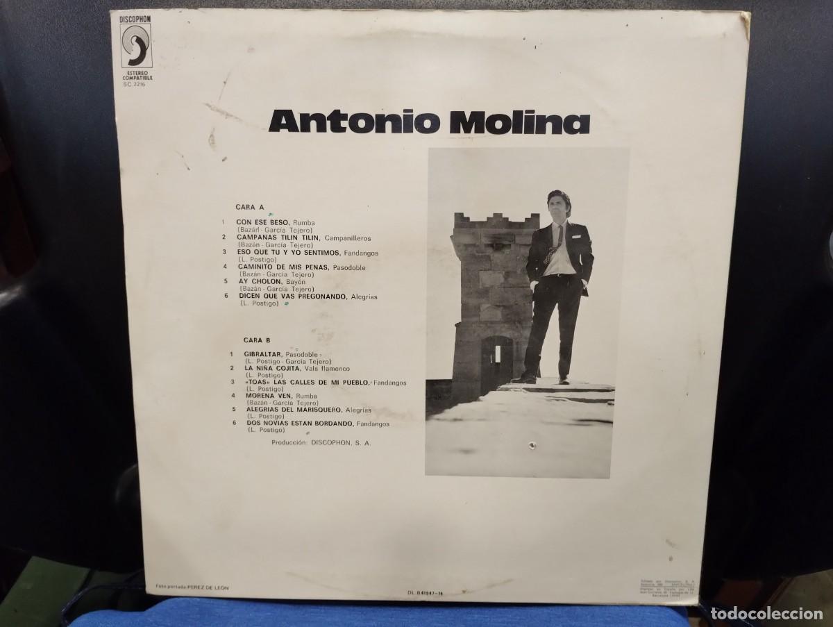 Discos de vinilo: Vinilo de Antonio Molina &rdquo;Con ese beso&rdquo; - Foto 2