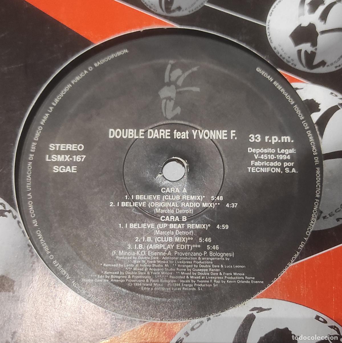 Discos de vinilo: Double Dare Feat. Yvonne F. &lrm;&ndash; I Believe-MAXI-ESPA&Ntilde;A-
