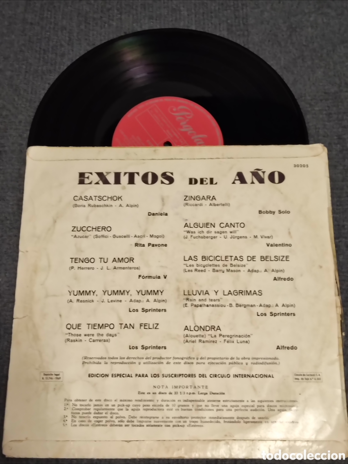 Discos de vinilo: &Eacute;xitos del A&ntilde;o&rdquo; (Sello P&eacute;rgola, referencia 30205) - Foto 2