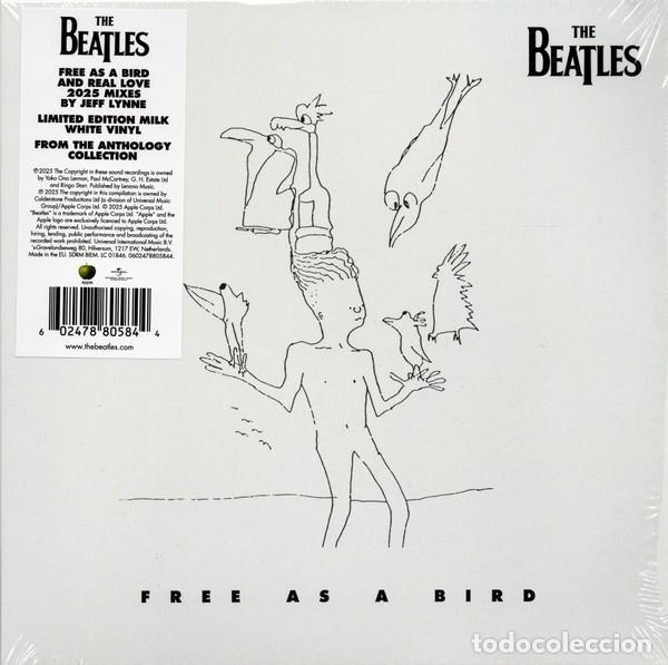 Discos de vinilo: THE BEATLES Free As A Bird / Real Love 2025 Mixes White Vinyl Single Limited OOP