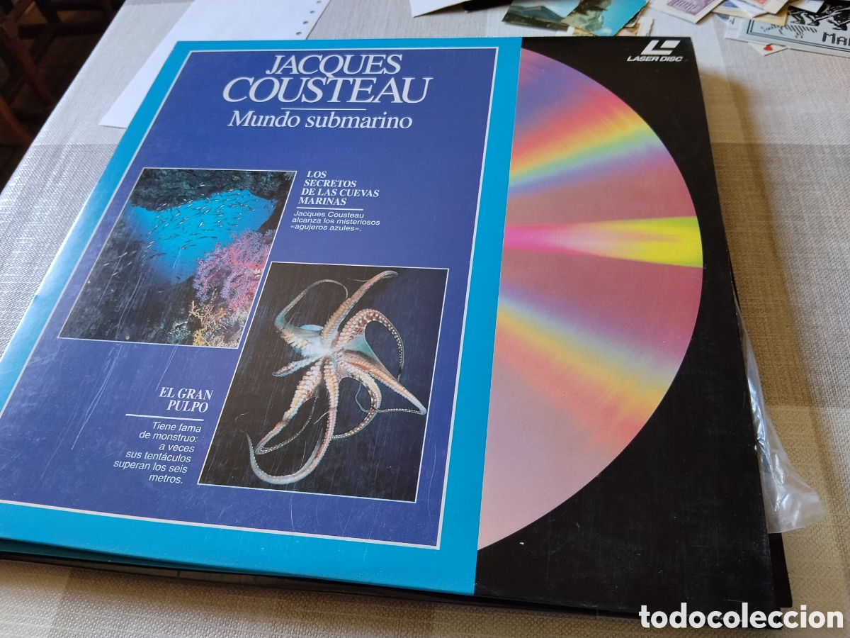 Discos de vinilo: Disco laser disc Jacques Cousteau mundo submarino,los secretos de las cuevas marinas y el gran pulpo