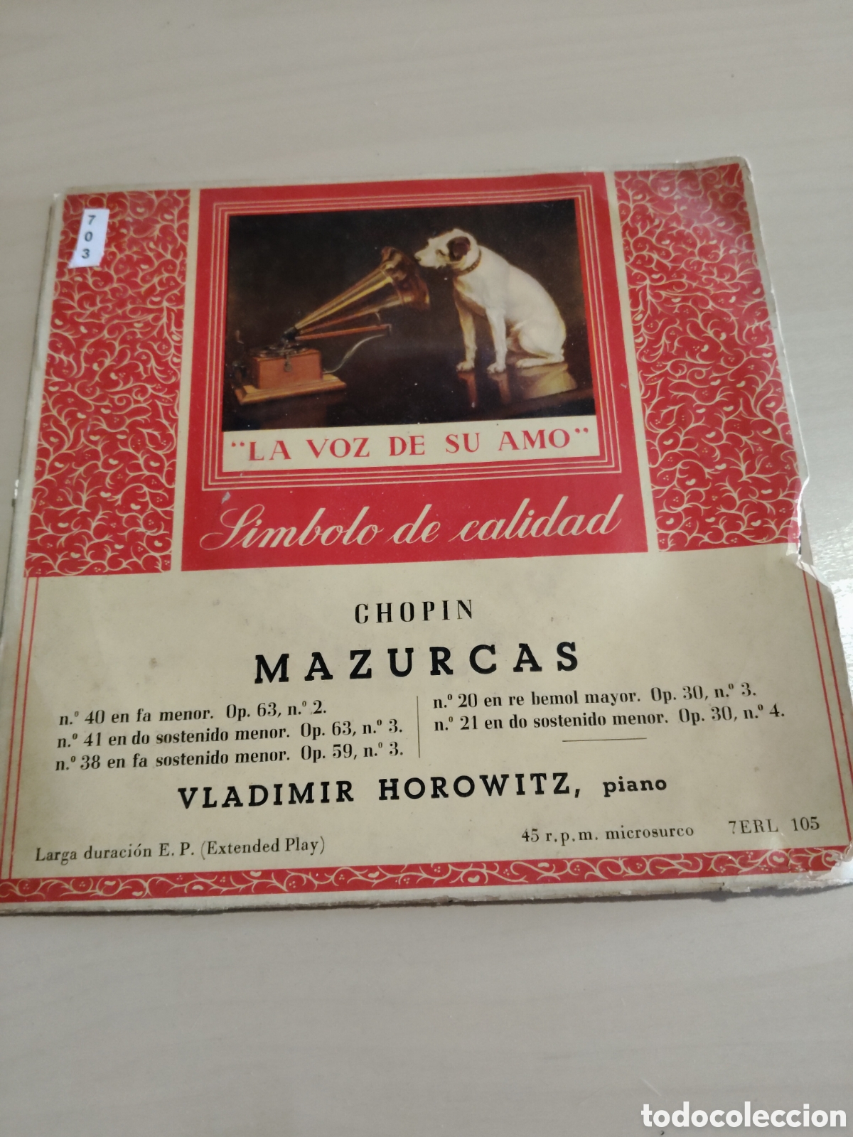 Discos de vinilo: MV703 Chopin mazurcas MINI VINILO - Foto 1