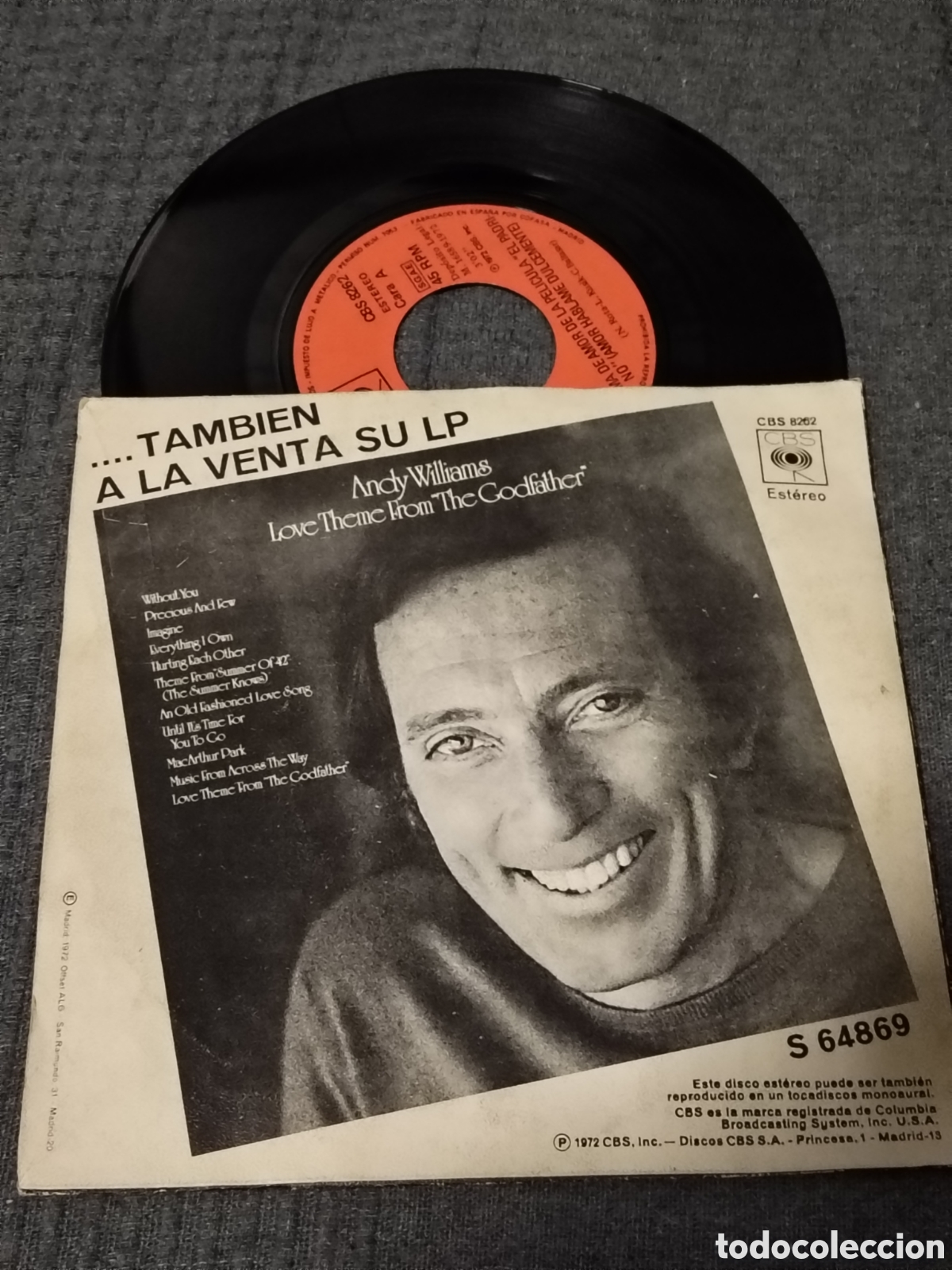 Discos de vinilo: Andy Williams (&rdquo;Canta en Espa&ntilde;ol: El Padrino - Foto 2