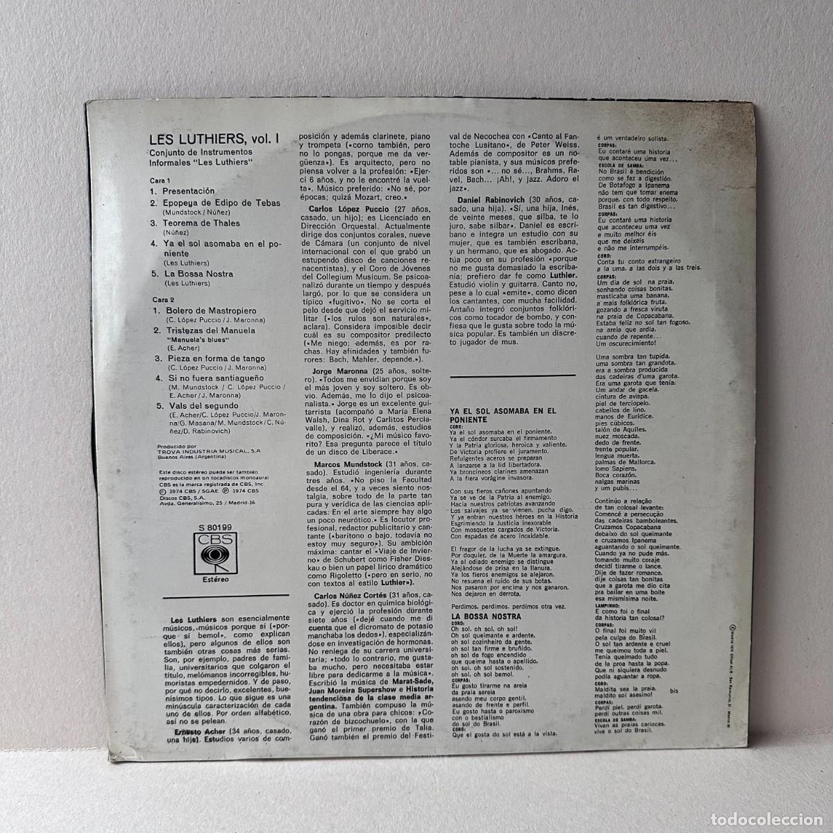 Discos de vinilo: Les Luthiers - Vol. 1 (LP) - Foto 3