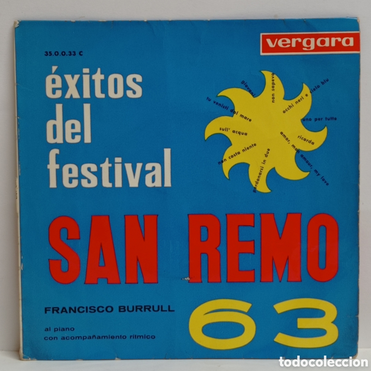 Discos de vinilo: FRANCISCO BURRULL, EXITOS SAN REMO 63 (VERGARA 1963)