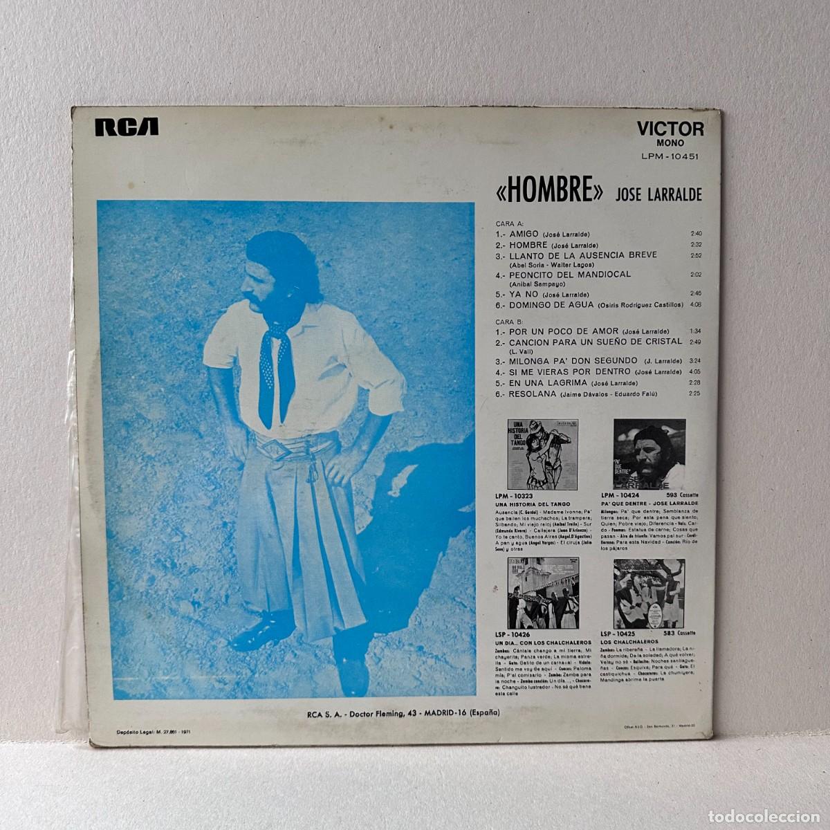 Discos de vinilo: Jos&eacute; Larralde - Hombre (LP) - Foto 3