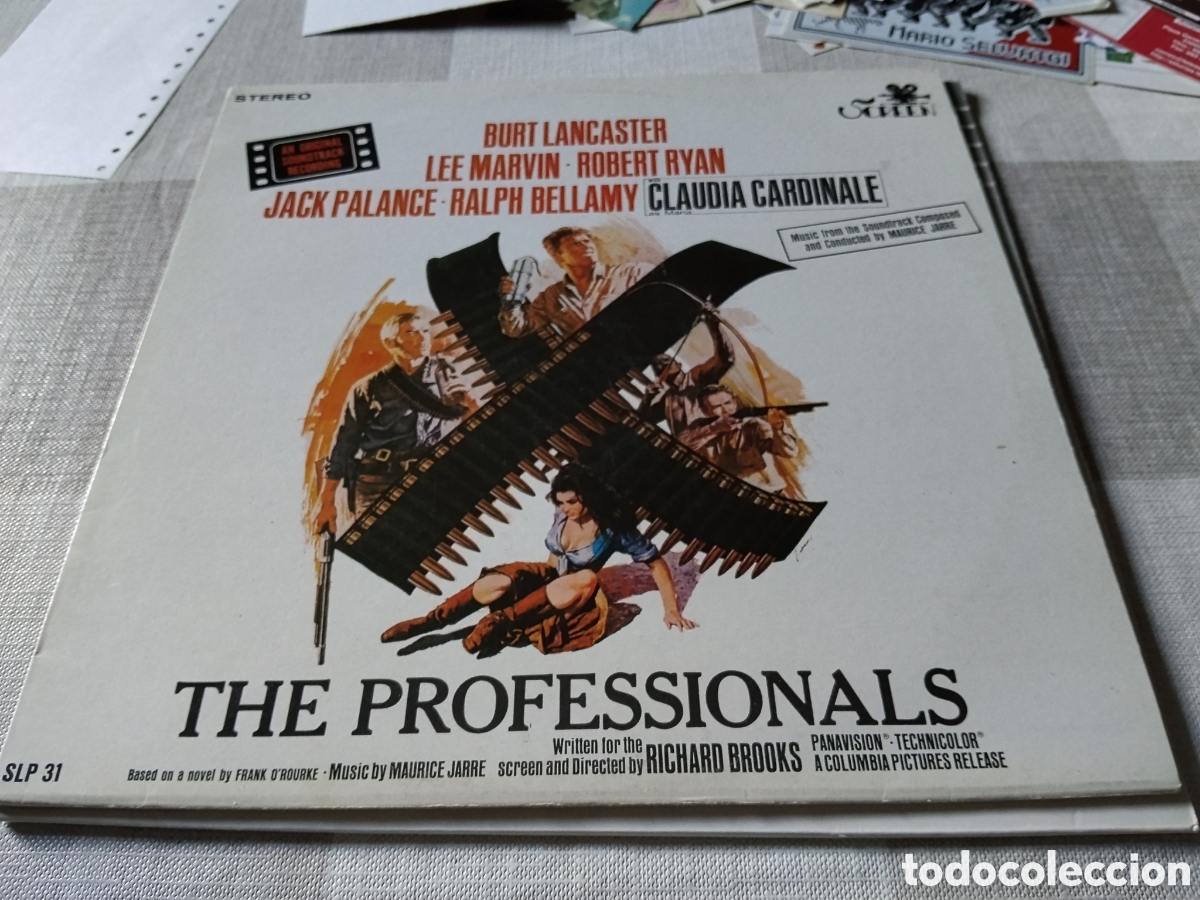 Discos de vinilo: Disco Cine The Professionals m&uacute;sica Maurice Jarre, claudia cardinale,burt Lancaster