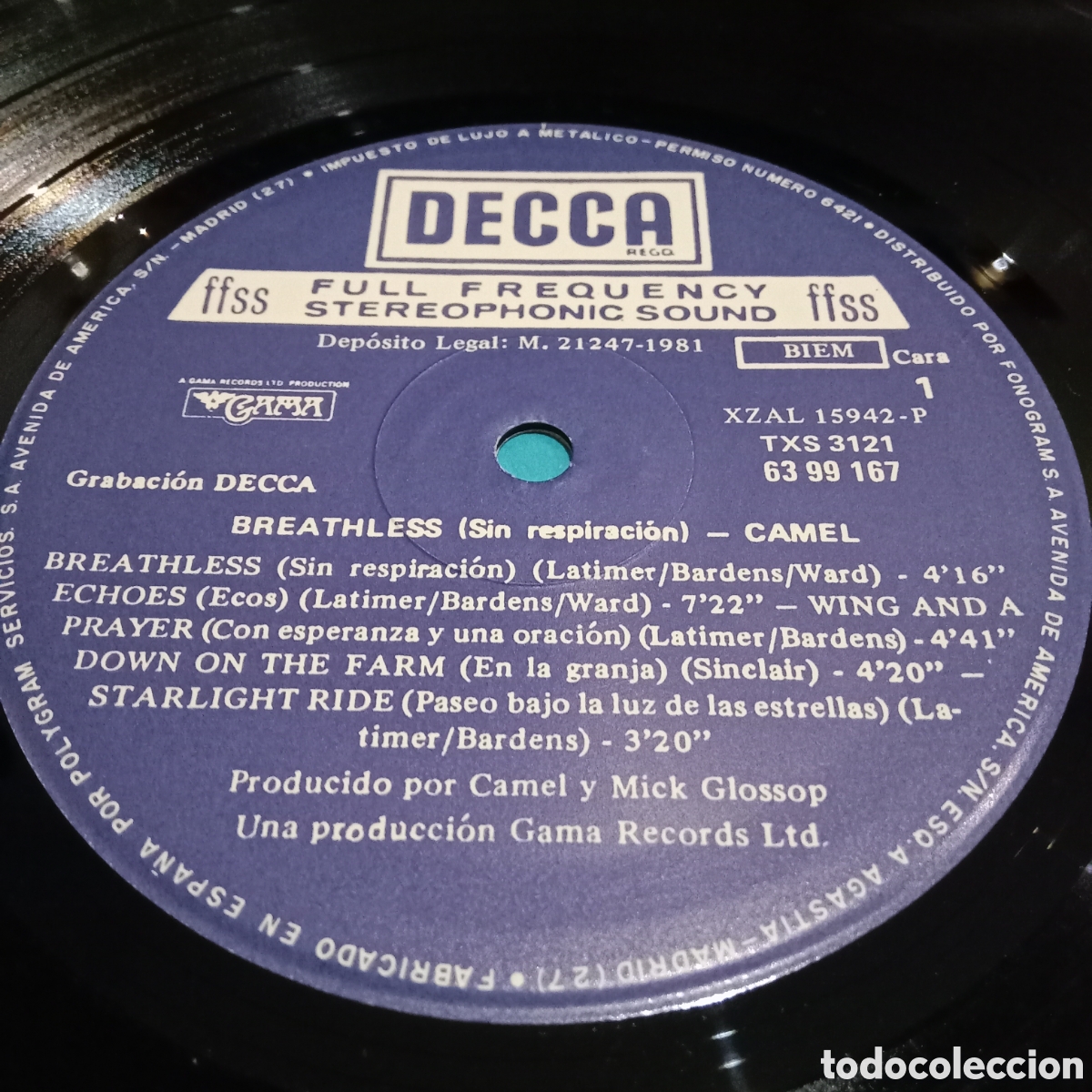 Discos de vinilo: CAMEL - BREATHLESS - LP - Foto 6