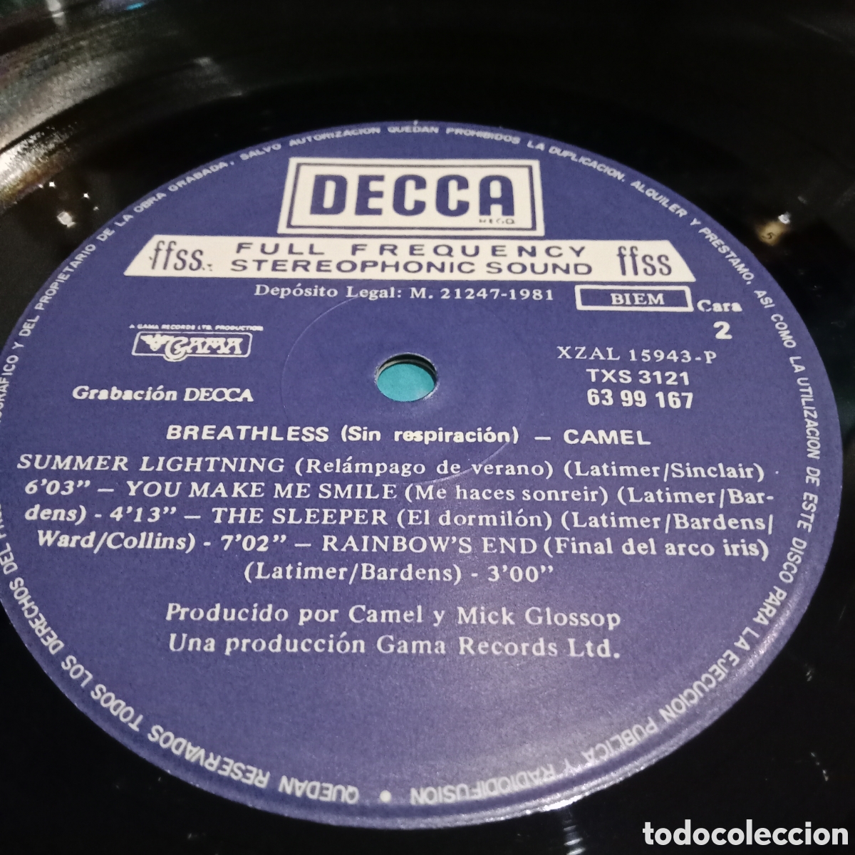 Discos de vinilo: CAMEL - BREATHLESS - LP - Foto 7