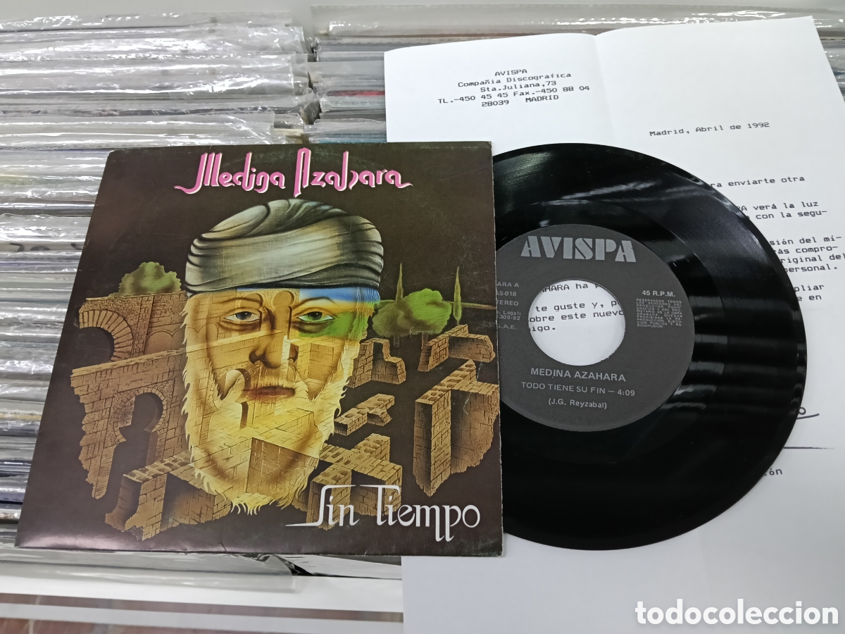 Discos de vinilo: Medina Azahara single todo tiene su fin 1992 con hoja promo