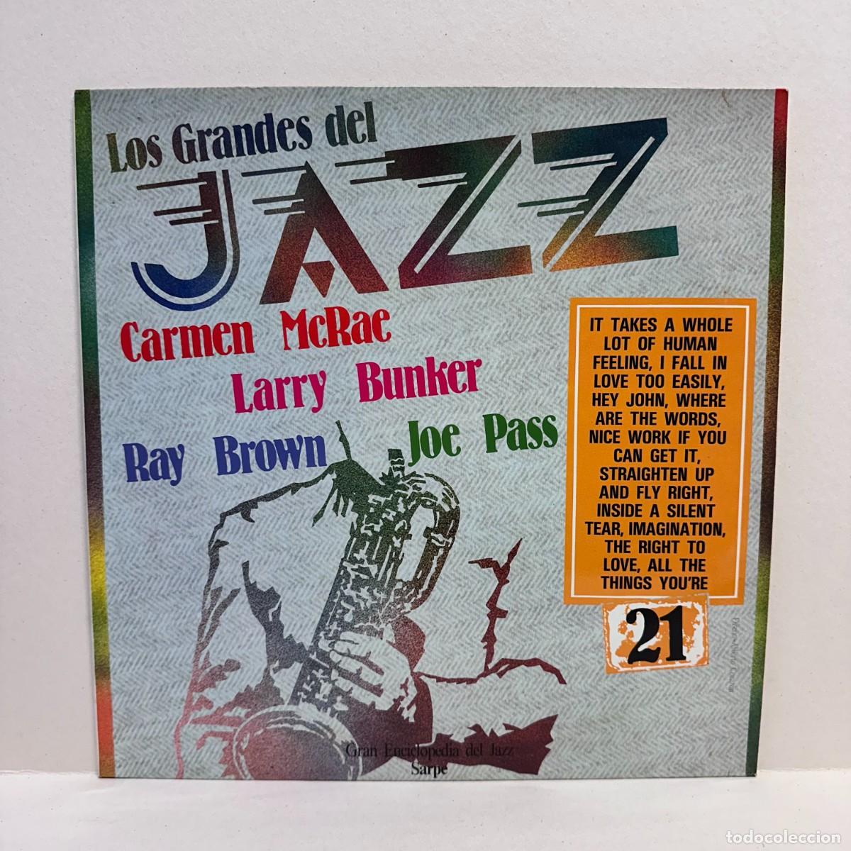 Discos de vinilo: Carmen McRae, Joe Pass, Larry Bunker, Ray Brown - Los Grandes Del Jazz 21 (LP)