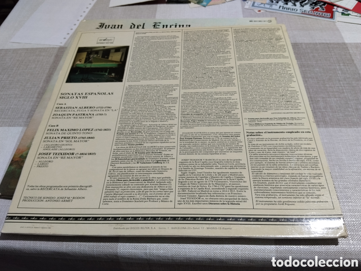 Discos de vinilo: Disco sonatas espa&ntilde;olas Siglo XVlll Pablo Cano - Foto 3
