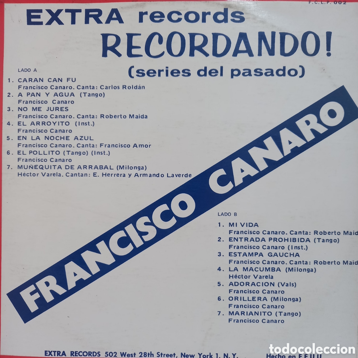 Discos de vinilo: Lp vinilo vinyl m&uacute;sica tango Francisco canaro Carlos roldan Roberto maida Milonga laverde