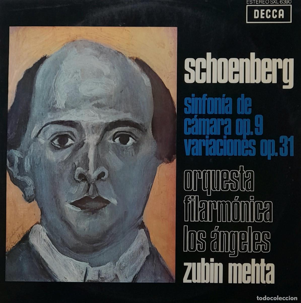 Discos de vinilo: SCHOENBERG. Zubin Mehta. Sinfon&iacute;a de c&aacute;mara op. 9. LP DECCA 1968