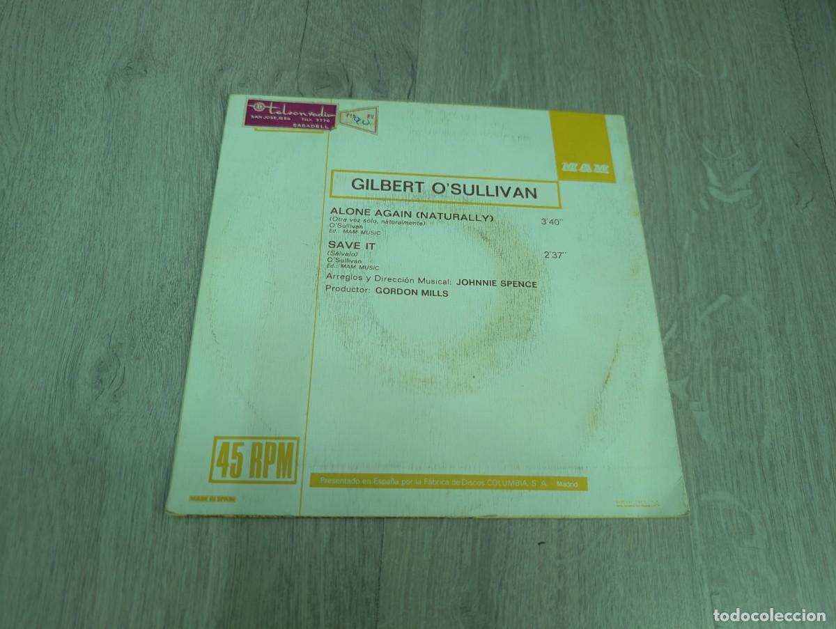 Discos de vinilo: GILBERT O&acute;SULLIVAN - ALONE AGAIN ( NATURALLY )..SINGLE DE MAM - 1972 . ESPA&Ntilde;OL - Foto 2