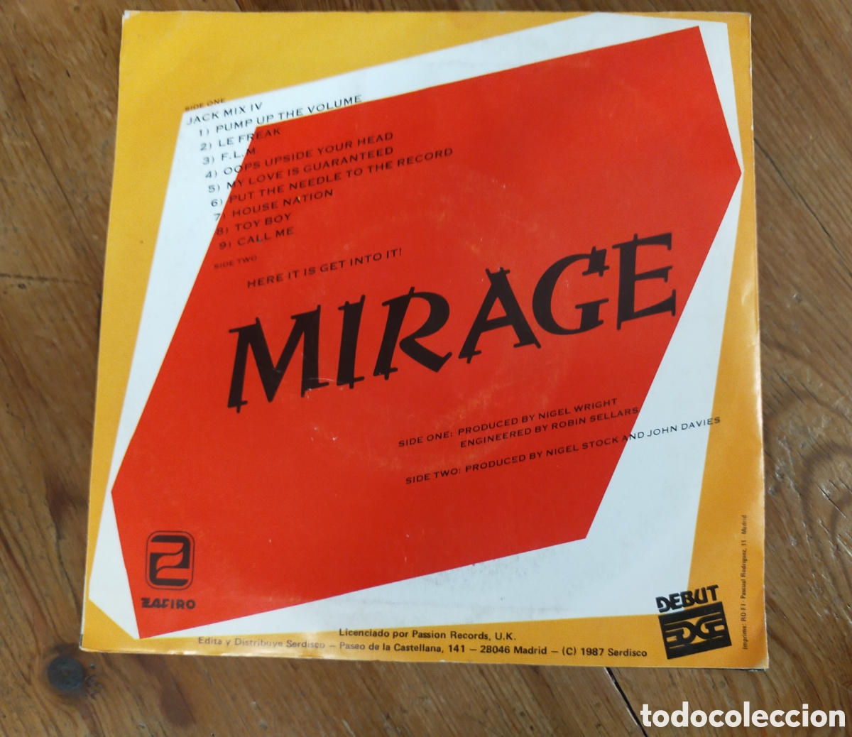 Discos de vinilo: Single vinilo &rdquo;Jack Mix IV&rdquo; de Mirage (Zafiro) - Foto 2