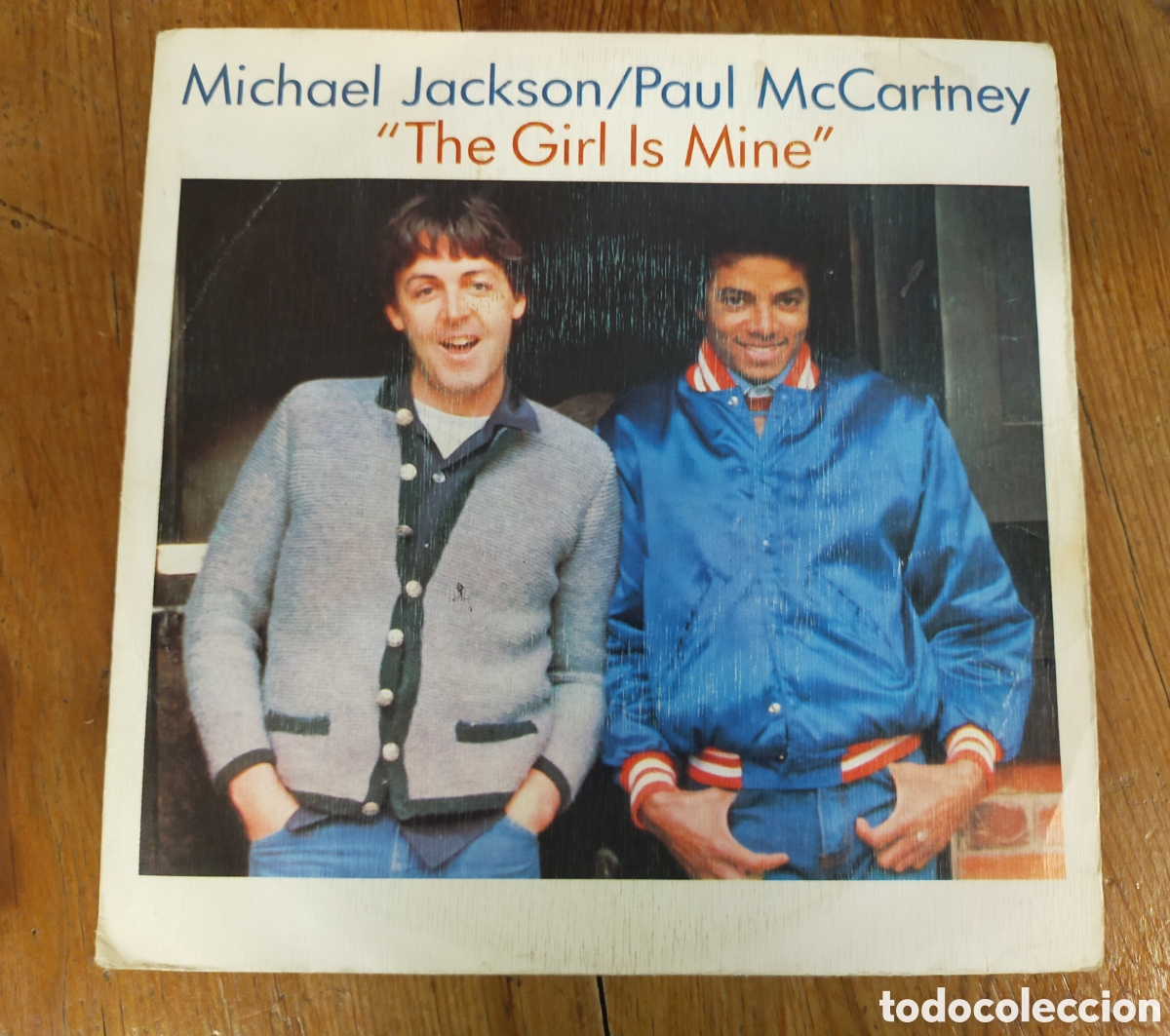 Discos de vinilo: single en vinilo de 7&rdquo; de &rdquo;The Girl Is Mine&rdquo; de Michael Jackson y Paul McCartney (1982)