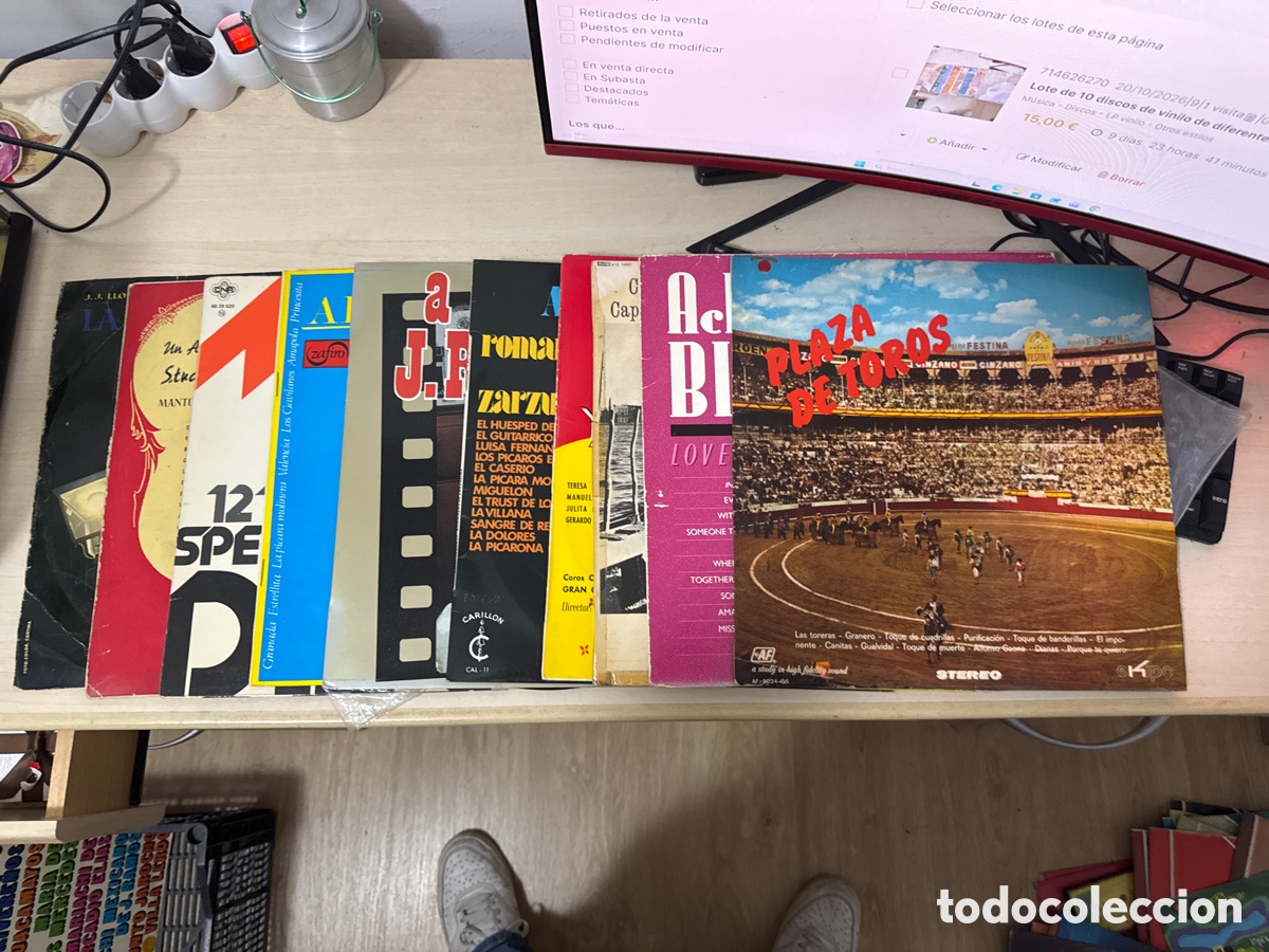 Discos de vinilo: Lote de 10 discos de vinilo de diferentes g&eacute;neros de m&uacute;sica