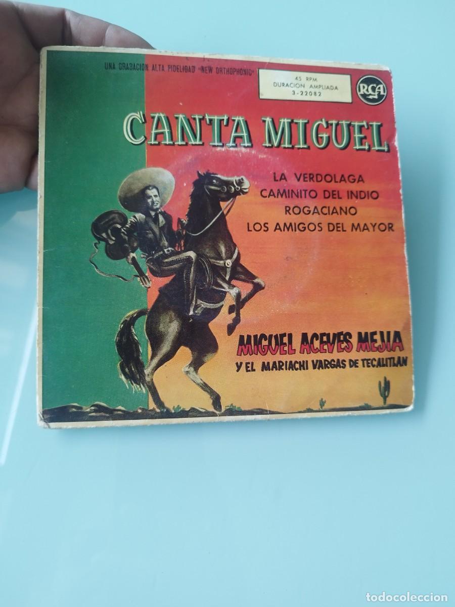 Discos de vinilo: MIGUEL ACEVES MEJ&Iacute;A - Canta Miguel - EP 7&rdquo; (RCA, 1958) Con Mariachi Vargas de Tecalitl&aacute;n.
