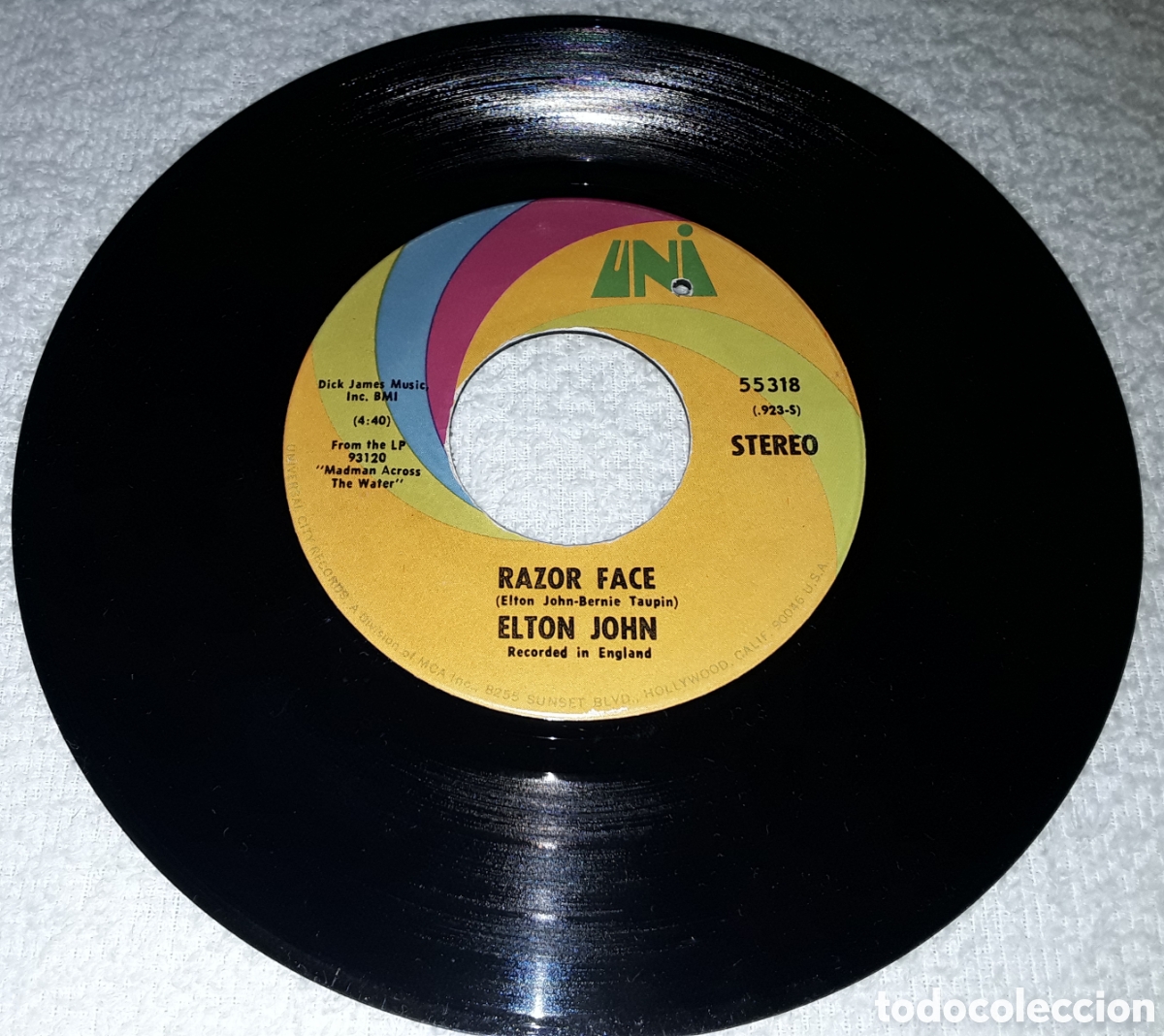 Discos de vinilo: SG - ELTON JOHN - TINY DANCER / RAZOR FACE - MADE IN USA 1972 - Foto 3
