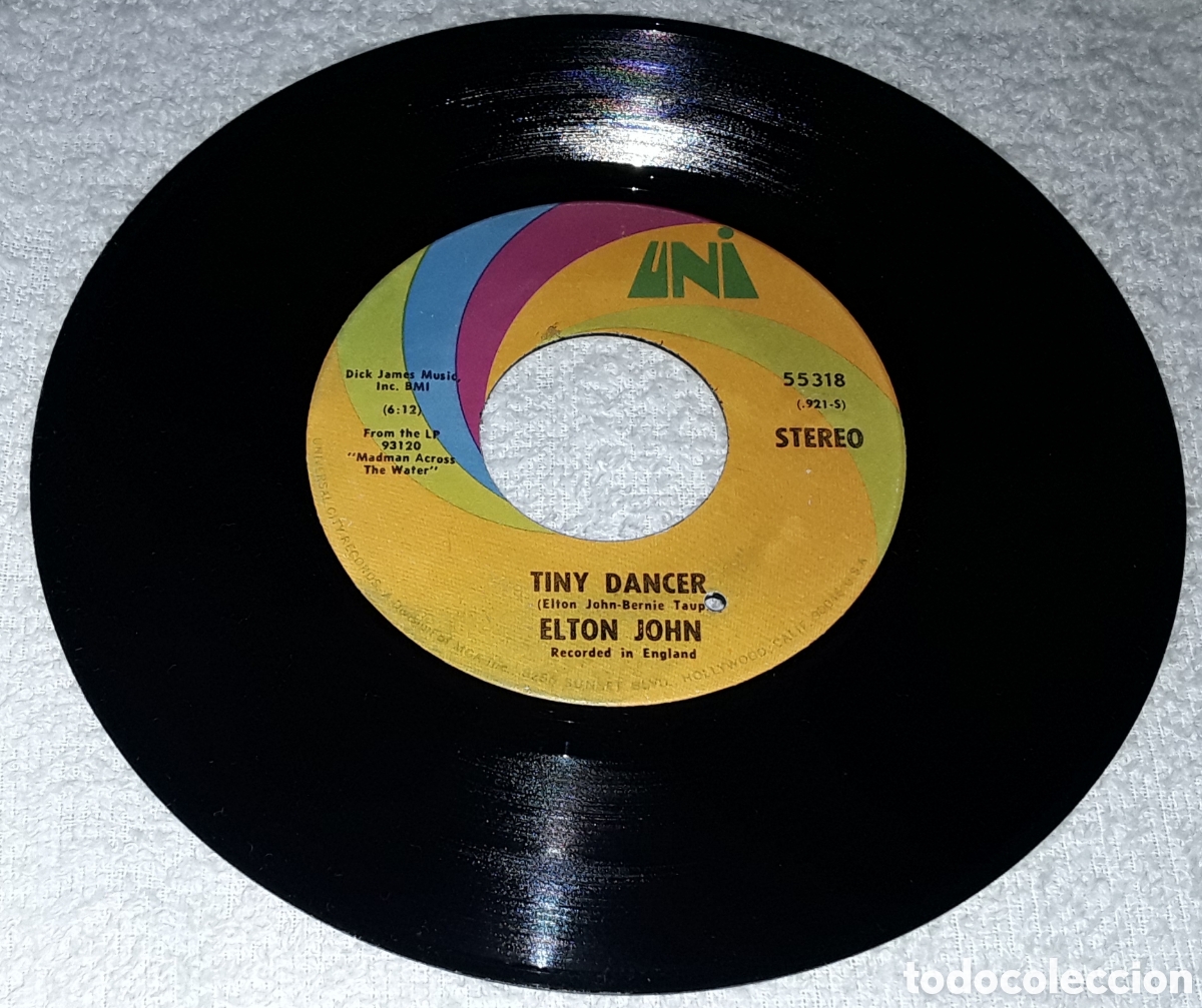 Discos de vinilo: SG - ELTON JOHN - TINY DANCER / RAZOR FACE - MADE IN USA 1972