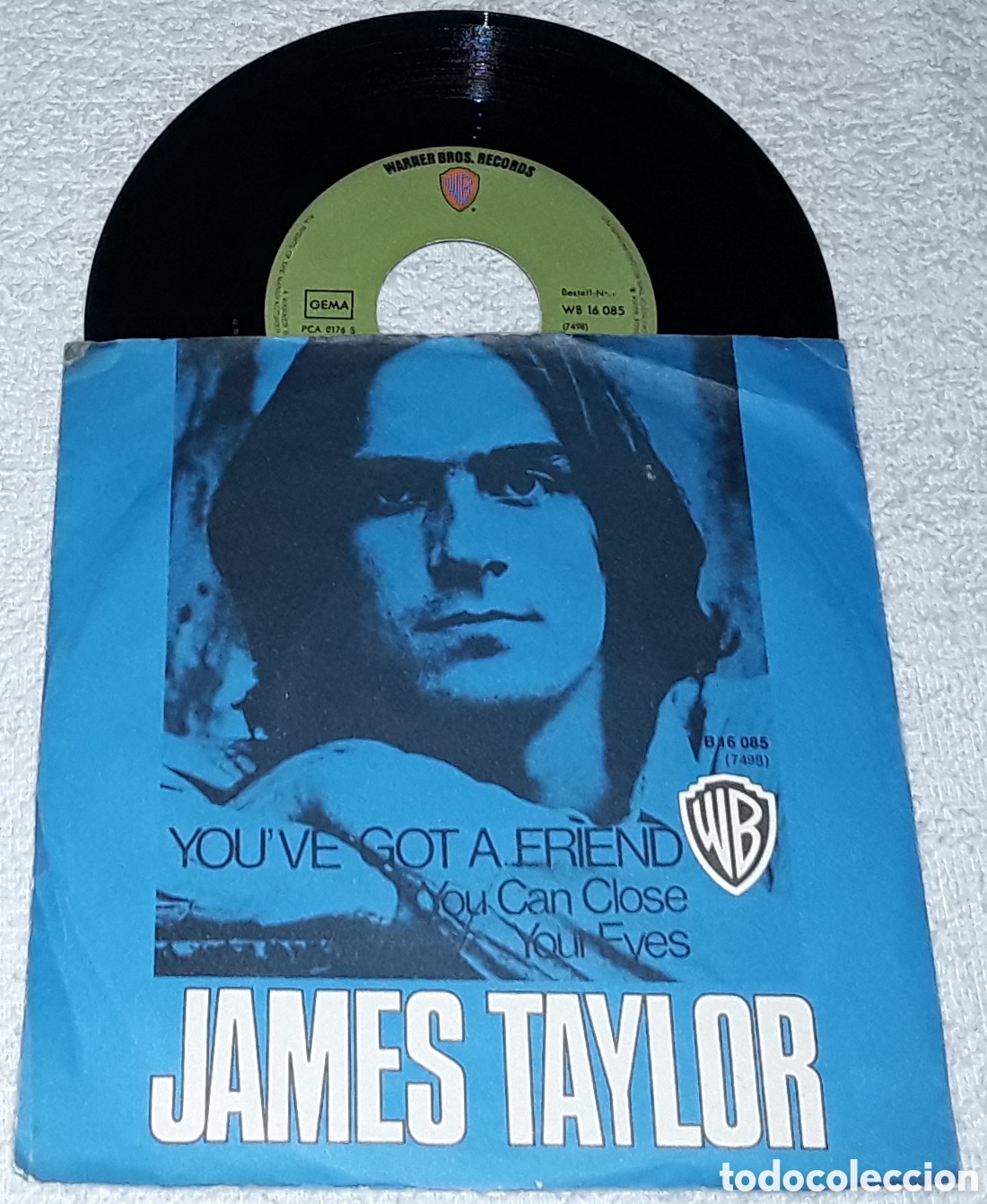Discos de vinilo: SG- JAMES TAYLOR - YOU'VE GOT A FRIEND / YOU CAN CLOSE YOUR EYES - MADE IN GERMANY 1971