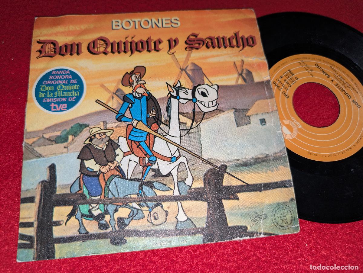 Discos de vinilo: BOTONES Don Quijote y Sancho/Instrumental 7'' single 1979 Epic JUAN PARDO BSO OST TV
