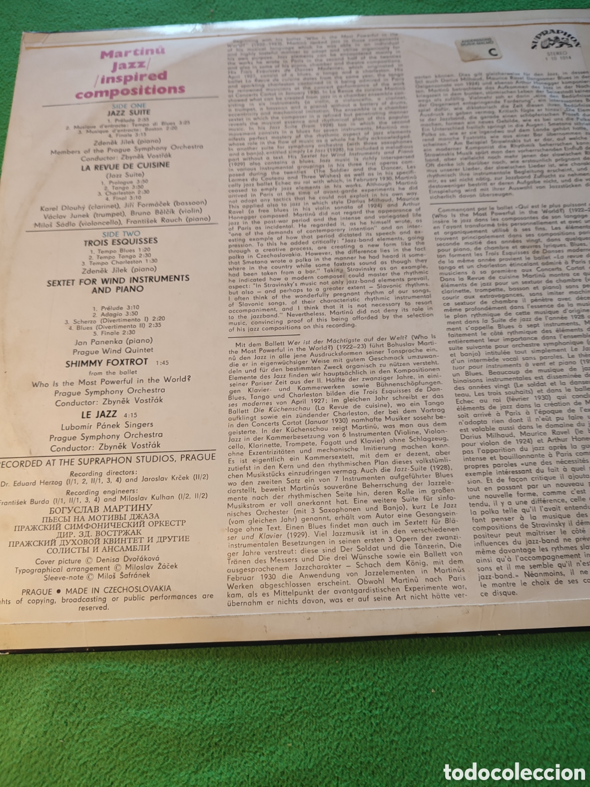 Discos de vinilo: Bohuslav Martinu - Jazz Inspired Compositions - Foto 2