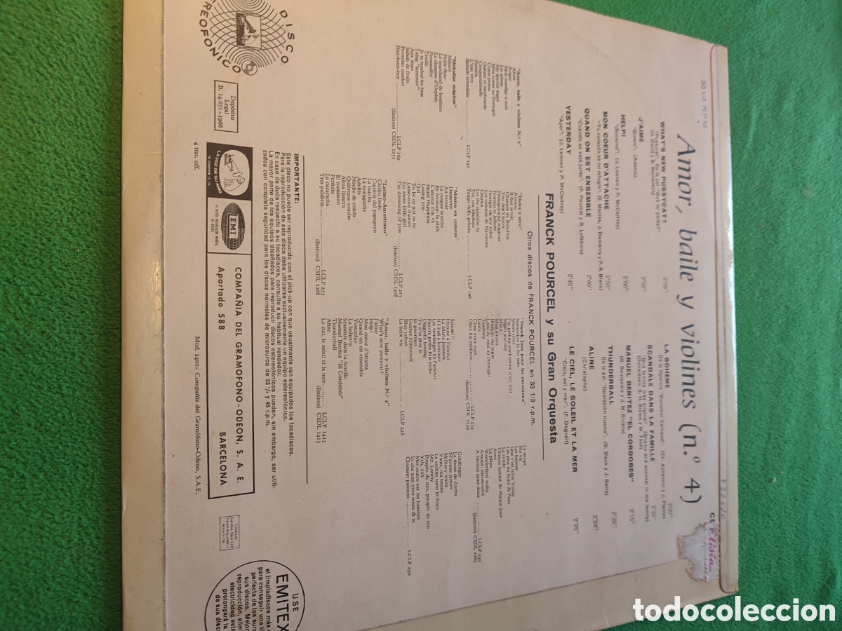 Discos de vinilo: Franck Pourcel - La boheme Edici&oacute;n 1966 - Foto 2