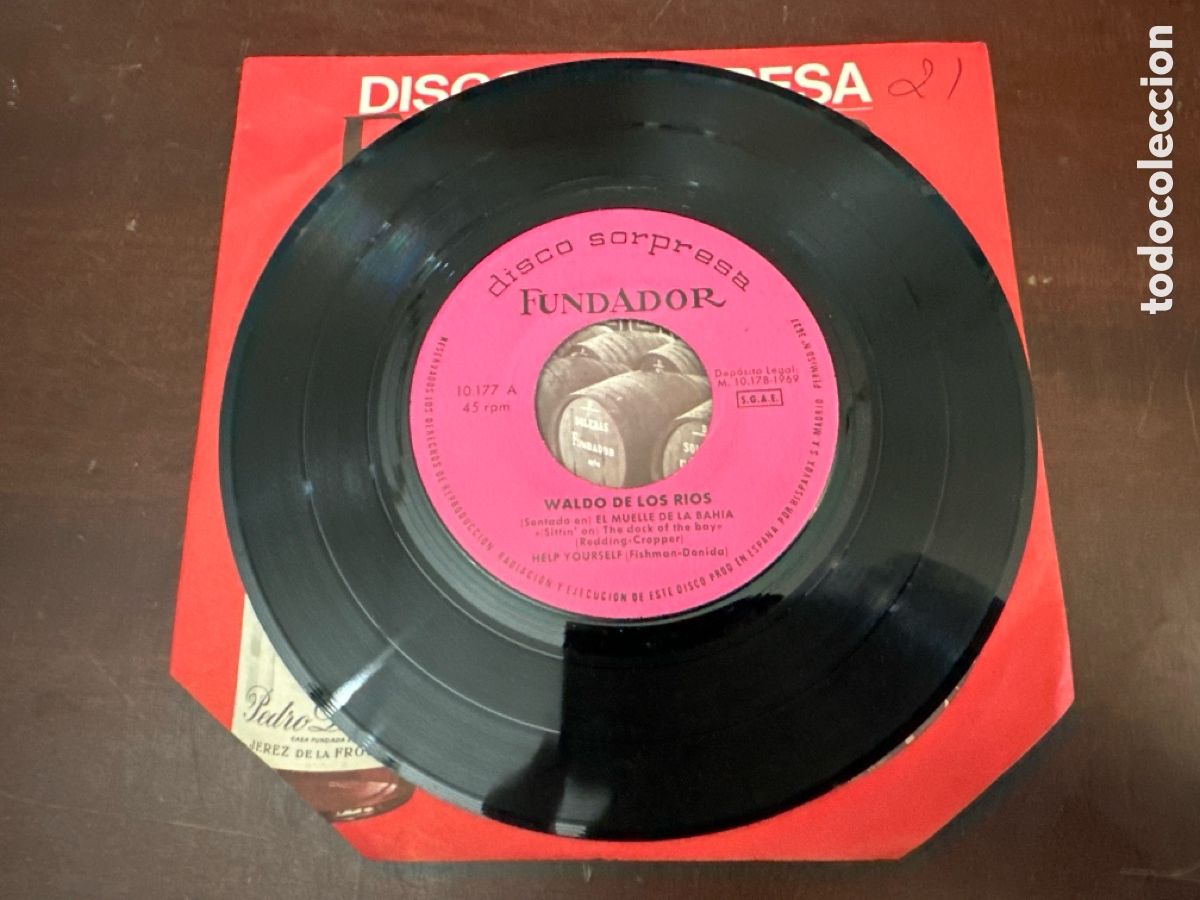 Discos de vinilo: FUNDADOR 10.177 - WALDO DE LOS RIOS &ndash; (SENTADO EN) EL MUELLE DE LA BAHIA + 3 TEMAS - EP 1969