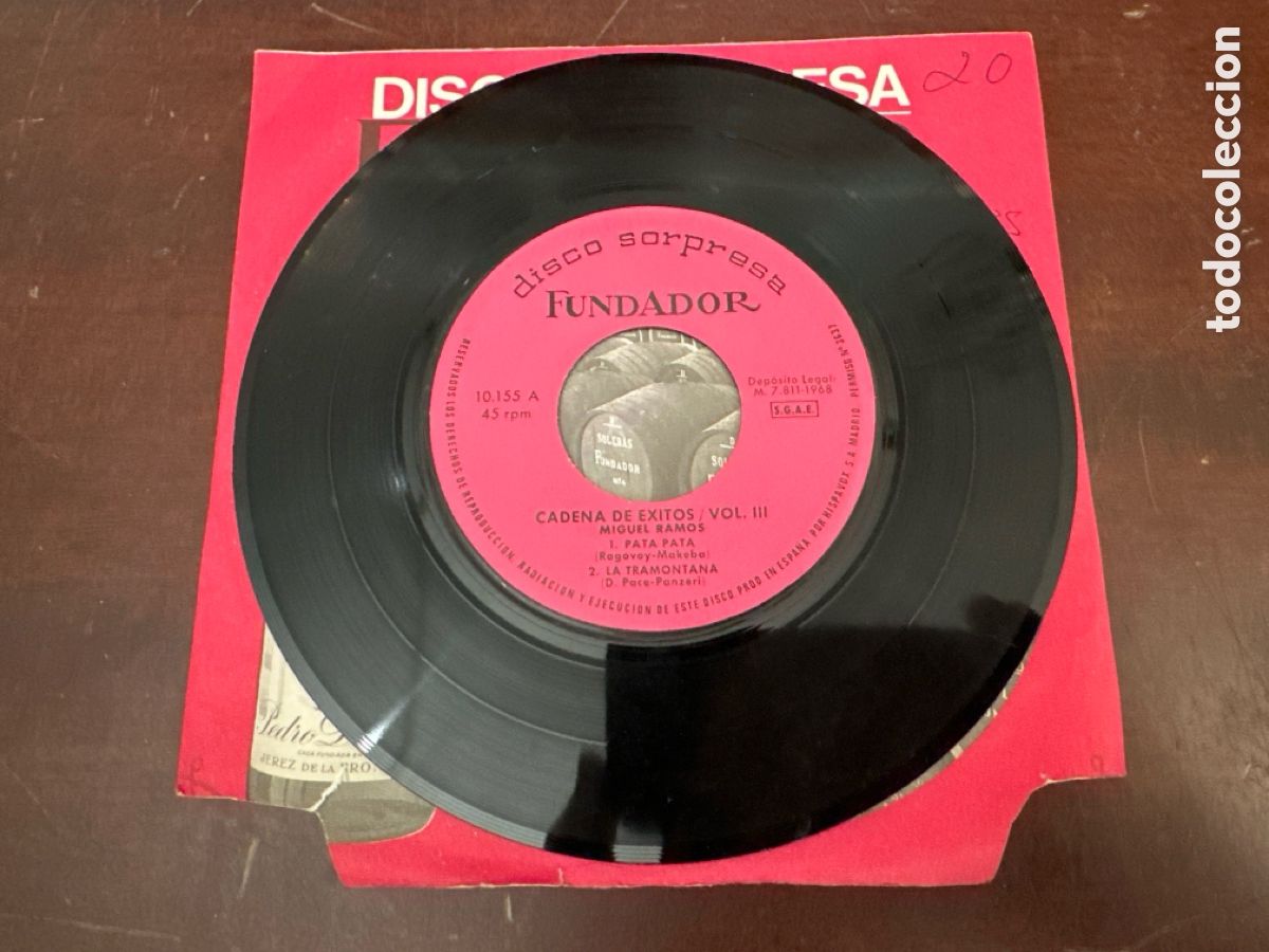 Discos de vinilo: Miguel Ramos - Pata, pata / La tromontana / Vuelvo a casa / Salud, dinero y amor - Ep 1968 Fundador