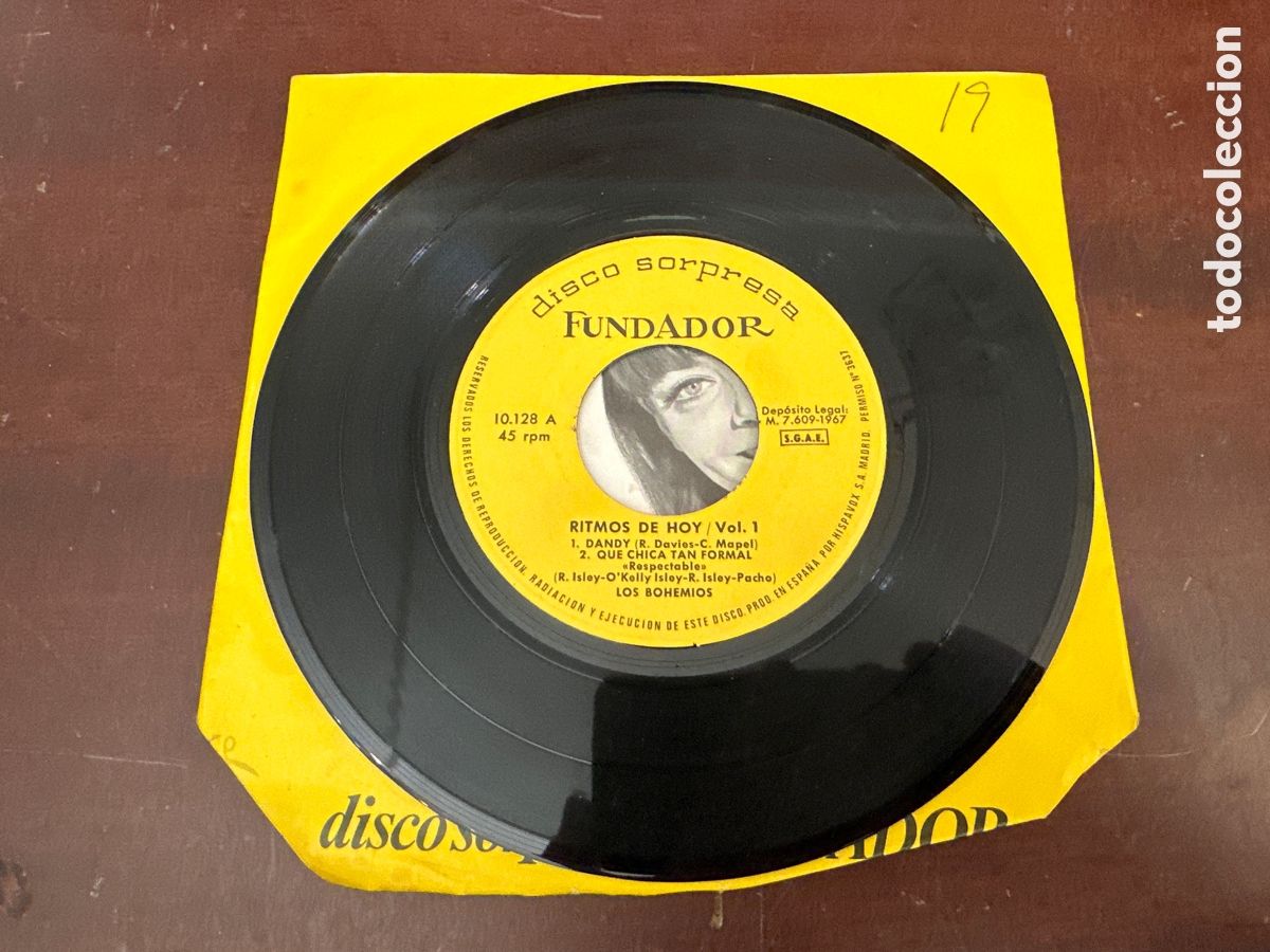 Discos de vinilo: Los Bohemios &ndash; Ritmos De Hoy - EP FUNDADOR 1967 - BEAT MOD - VERSIONES KINKS STONES SPENCER DAVIS