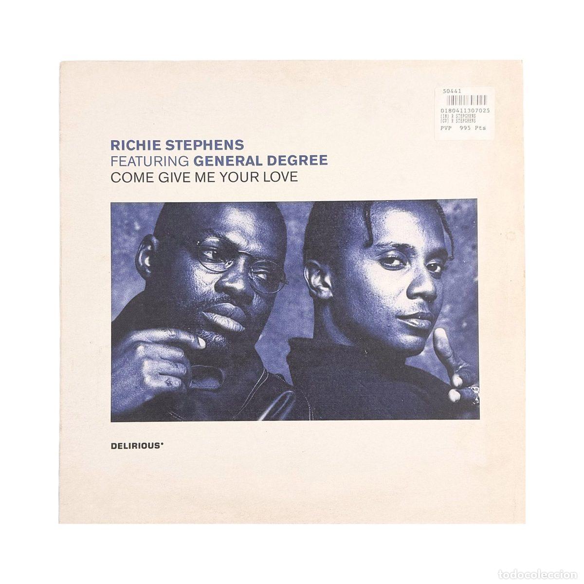 Discos de vinilo: MAXI LP. Richie Stephens Featuring General Degree. Come Give Me Your Love (G+/VG+)
