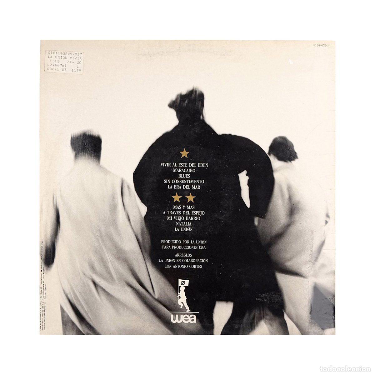 Discos de vinilo: LP. La Uni&oacute;n. Vivir Al Este Del Ed&eacute;n (G/VG) - Foto 2
