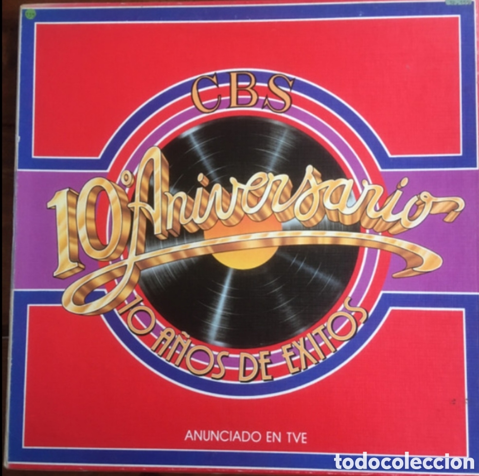 Discos de vinilo: BOX 3 LP COMPILATION - CBS 10 Aniversario - 10 A&ntilde;os de Exito - CBS 1979 - S 14307 (NM/NM)
